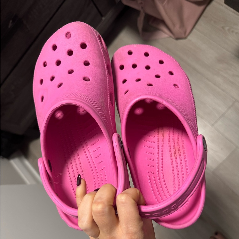 Hot pink crocs